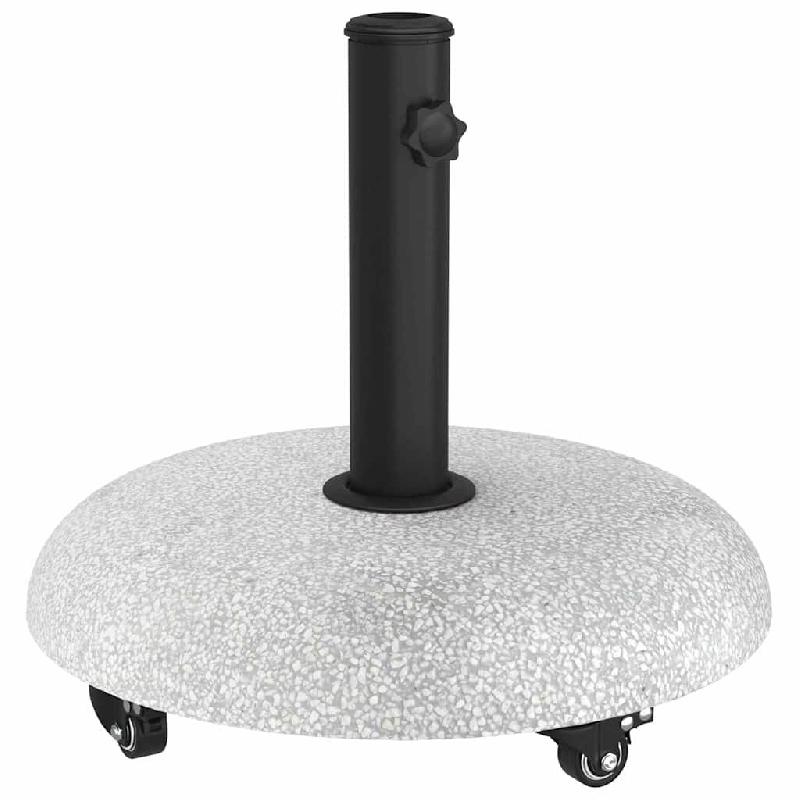 Helloshop26 - Base de parasol ronde roulable 45 x 45 x 40 cm design moderne jardin en béton gris clair 02_0058885 - gris acier 3000240833076_0