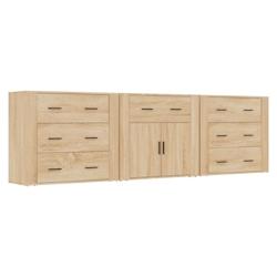 Helloshop26 - Buffet bahut commode armoire meuble de rangement organisateur cuisine salle de séjour salons 3 pcs sonoma bois 02_0037099 - 30002132134_0
