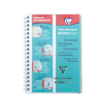 KOVERBOOK CARNET DE VOCABULAIRE RELIURE INTÉGRALE 11X17CM 100 PAGES LIGNÉ + MARGE CENTRALE COUVERTURE POLYPROPYLÈNE INCOLORE - INCOLORE - LOT DE 10
