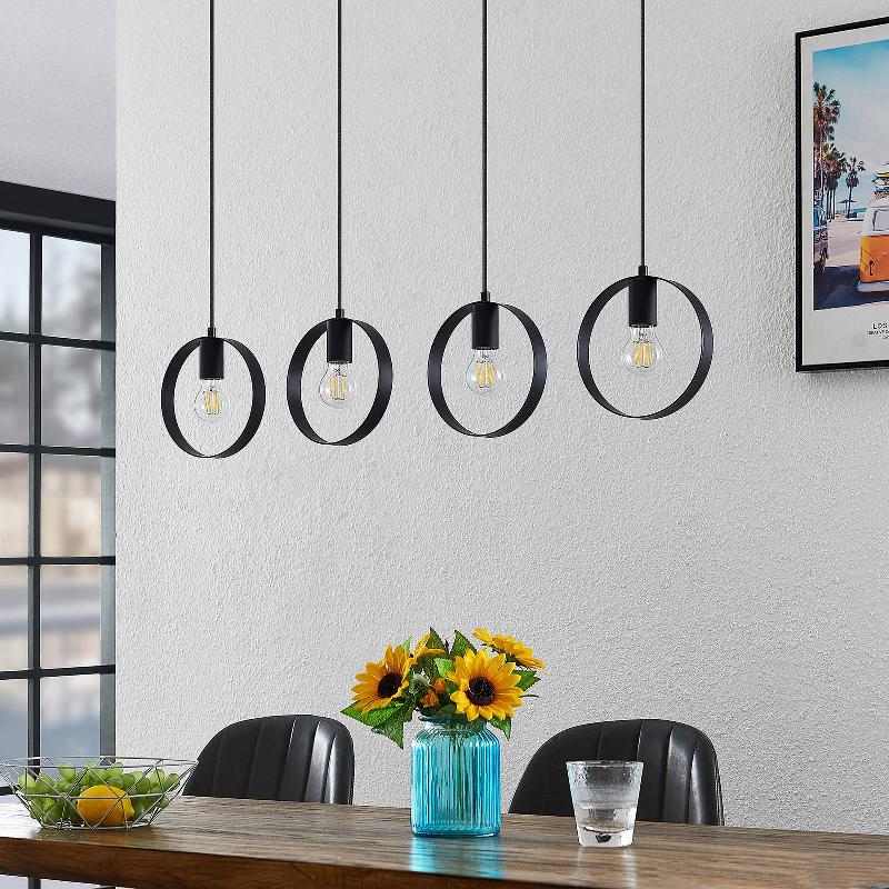 LINDBY SHAIMA SUSPENSION, NOIRE, QUATRE ANNEAUX