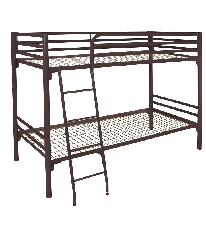 LIT SUPERPOSÉ MÉTAL ALBA 80X190 SOMMIER TREILLIS COLORIS BRUN GIVRÉ - MANUTAN COLLECTIVITÉS