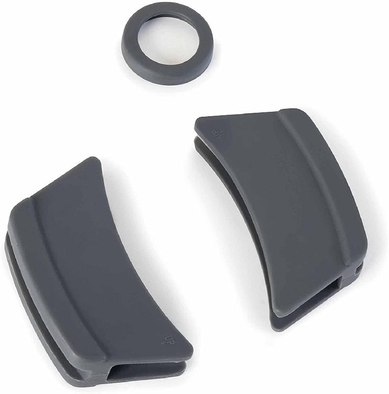 MANIQUES / PROTECTIONS EN SILICONE GRIS AVEC ANNEAU - CASSEROLE RONDE 16CM - LACOR - MANIQUE