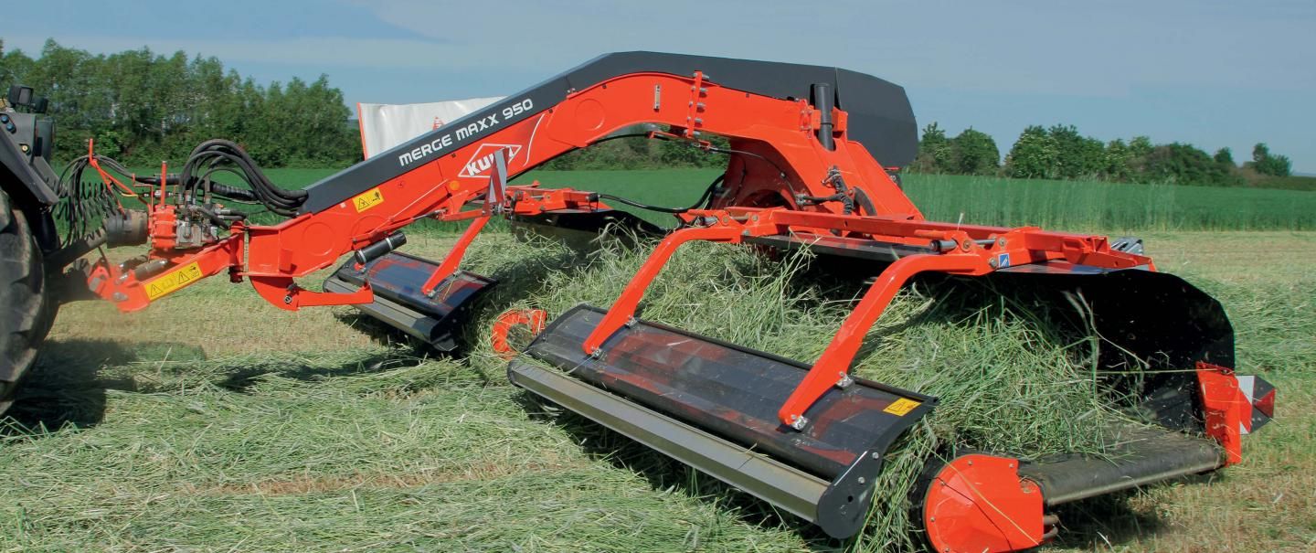 Merge maxx - andaineur à tapis - kuhn - une largeur d'andainage de 6,20 m à 11 m en un seul passage_1