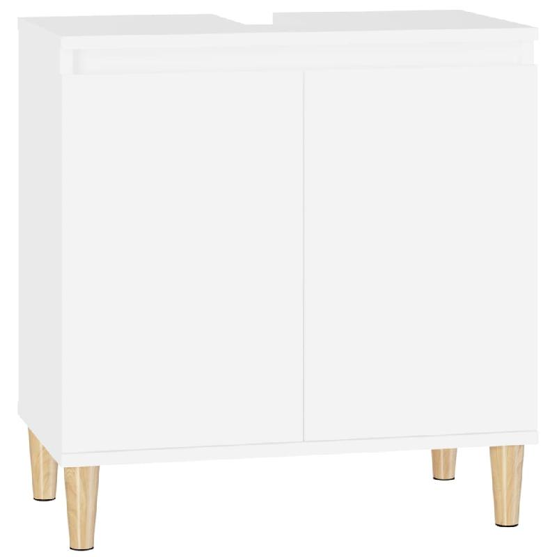 MEUBLE D\'ÉVIER SOUS LAVABO SALLE DE BAIN 58 X 33 X 60 CM BOIS D\'INGÉNIERIE BLANC 02_0006805_0