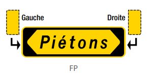 Panneau Type FP - Indication de déviation - Dimensions 1000 x 300 mm - Support Pied solidaire AN 2_0