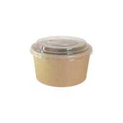 Pot salade en carton kraft brun 780 ml + couvercle RPET par 100 - marron en carton SKB780X100_0