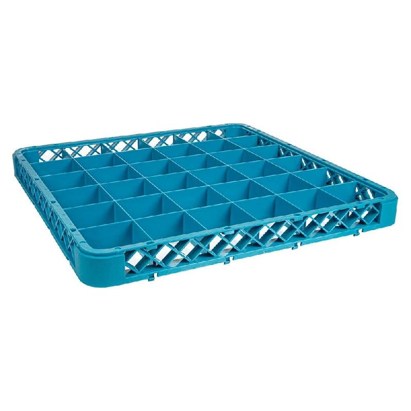 Réhausse casier de lavage 36 compartiments polypropylène 50x50x4,5cm bleu_0