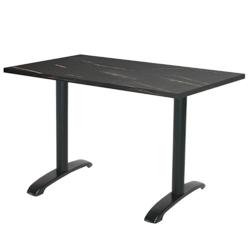 Restootab - Table 160x80cm - modèle Bazila marbre elite - noir fonte 3701665200176_0