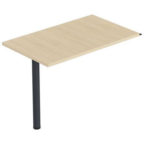 RETOUR ISIA 120 X 60 CM + 1 PIED MÉTAL NOYER/ANTHRACITE - MBA