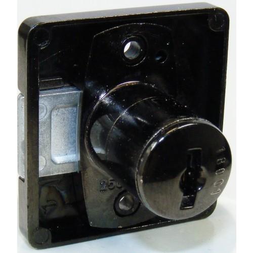 SERRURE DE MEUBLE À PALASTRE 391 POUR CYLINDRE Z23 - NOIR - MAIN DROITE LEHMANN