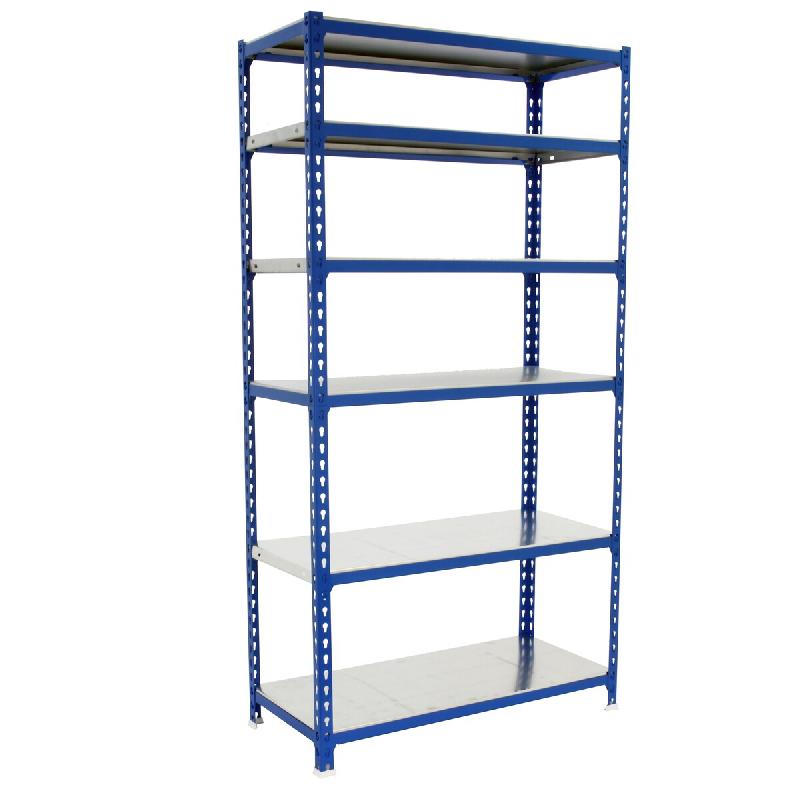 SimonRack Rayonnage métallique, 2500x1000x400 mm, 6 niveaux, tablette métallique, 180 kg au point de flexion, Bleu/Galvanisé - Simonclick - métal_0