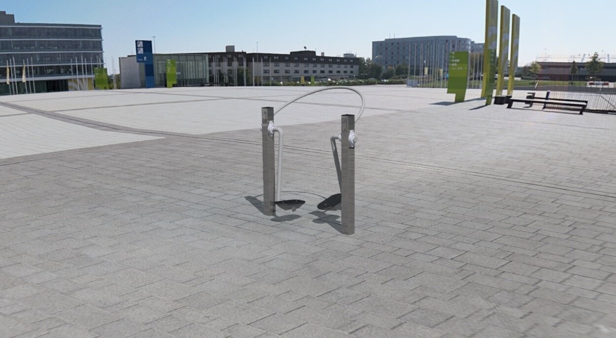 Station marcheur en acier inoxydable - Référence SMX - Construction solide pour espace sportif extérieur_0