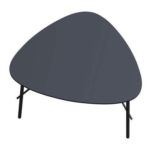 TABLE BASSE LAZY 50X65 CM PIED NOIR PLATEAU NOIR - MEET BY PAPERFLOW