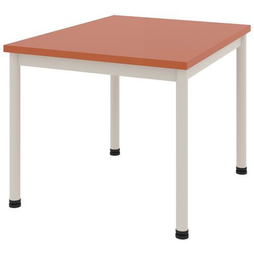 TABLE COMITE 80X80 CM T1 - 4P PLAT STRAT ABS - ORANGE DE SIENNE/BLANC - RODET