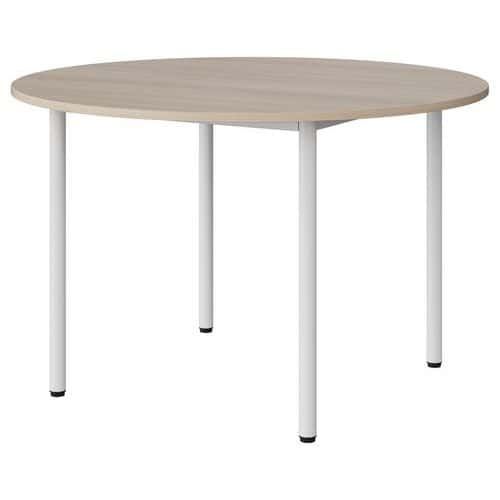 TABLE MALIBU Ø 120 T6 4P STRA ABS ACACIA/BLC 9016 - MANUTAN EXPERT