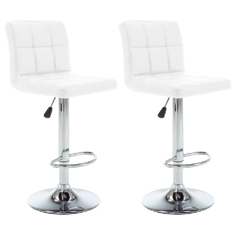 Tabourets de bar lot de 2 blanc similicuir Modèle Atlas Pure Élite - 323633_0