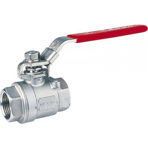 VANNE BOISSEAU SPHÉRIQUE INOX 316 - POIGNÉE CADENASSABLE - FF 15X21 SFERACO