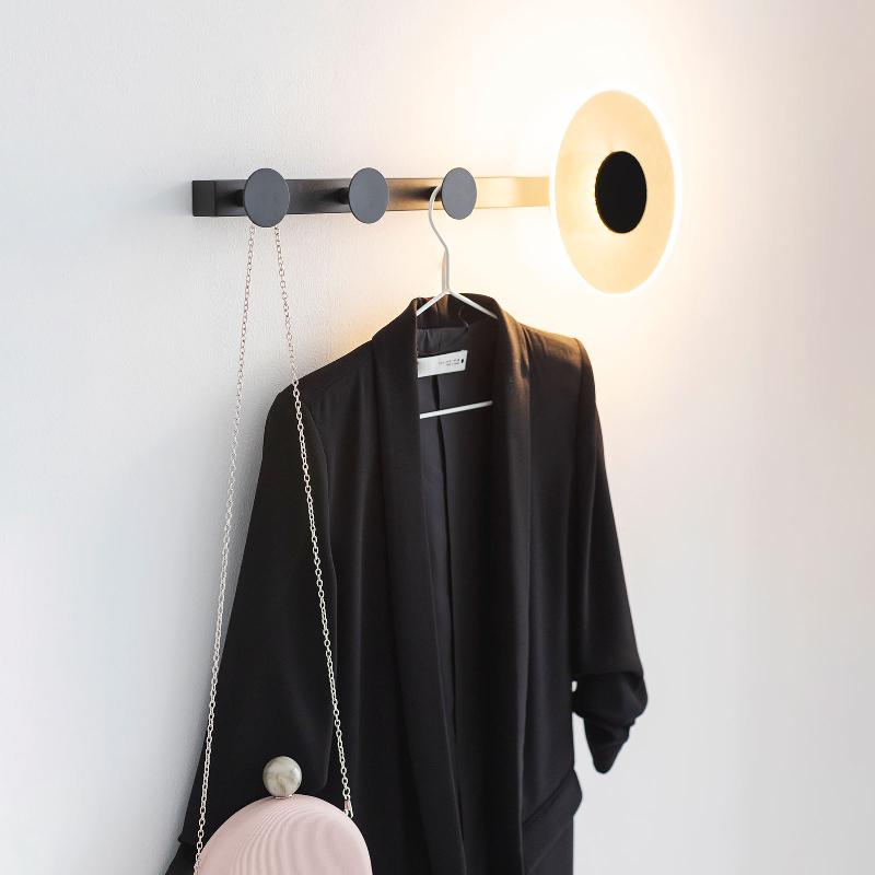 MANTRA ILUMINACIÓN APPLIQUE MURALE LED VENUS, AVEC PATÈRE, NOIR