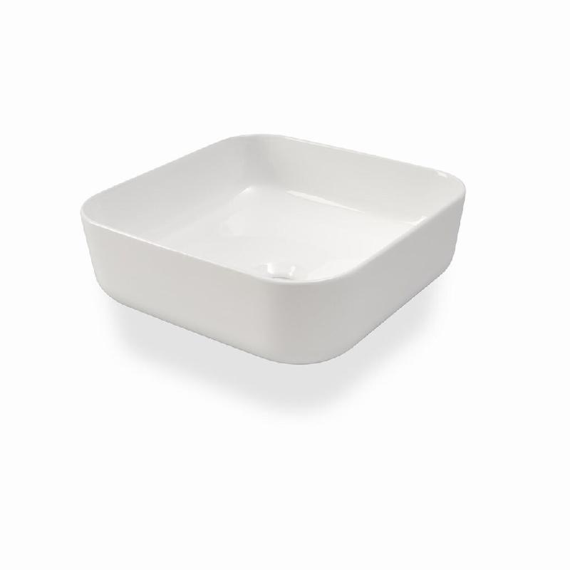 AQA Design Lavabo à poser CHICAGO 2 en céramique blanche L.38,5 P.38,5 H.13,5 MP00563 - blanc céramique MP00563_0