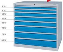 Armoire d'atelier à tiroirs T 736 - 1005 x 736 x 1019 mm - 8 tiroirs avec mécanisme anti-basculement_0