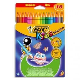 BIC ETUIS CARTON DE 18 CRAYONS DE COULEUR 17,5CM ASSORTIS EVOLUTION