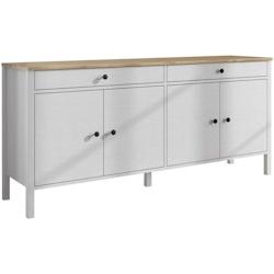 Buffet en aggloméré Frannie Modèle 3 : 4 portes et 2 tiroirs Hanah Home - blanc 8684283786046_0
