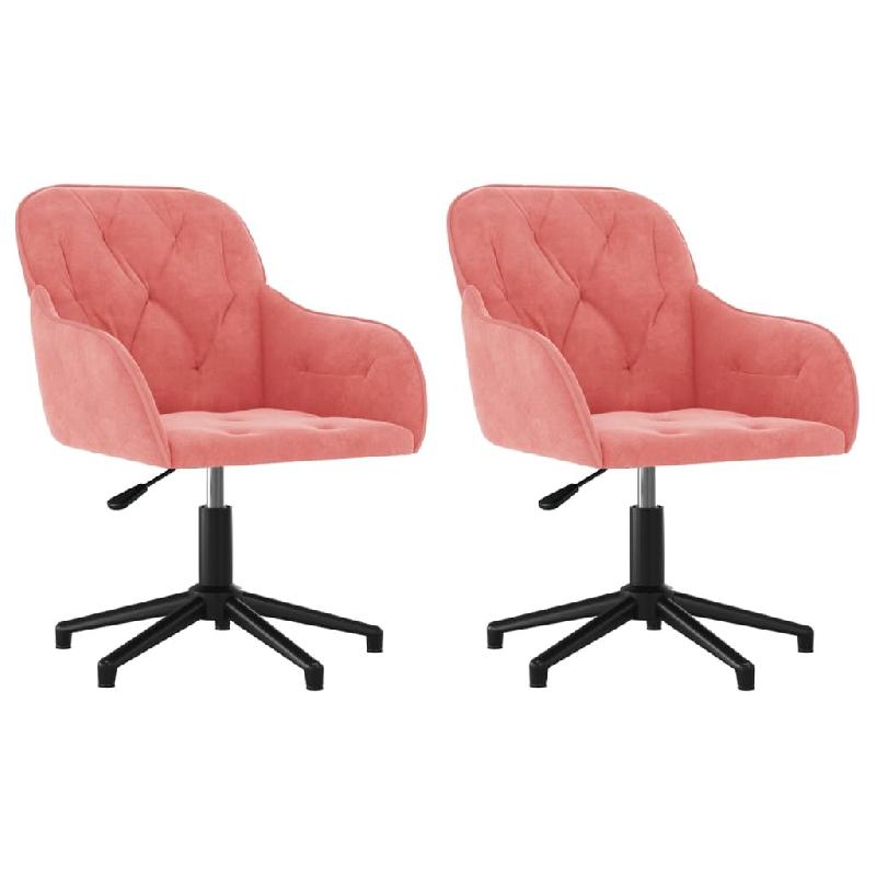 Chaises pivotantes à manger lot de 2 Rose Velours Modèle Vega Office Confort - 3103381_0