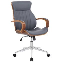 CLP Fauteuil de bureau Melilla en similicuir Noyer / Gris - gris polyester 317168_0