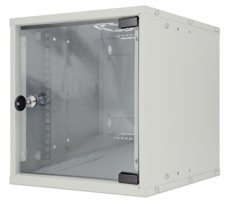 Coffret réseau mural 10 pouces MHT131 - 6U - profondeur 300 mm - acier SPCC - gris - Bravour®_0