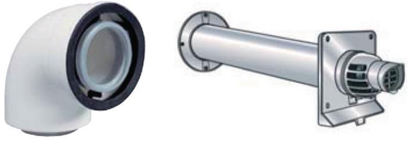 Colis de raccordement ventouse horizontale Perfinox 073224 - coude et terminal en polypropylène_0