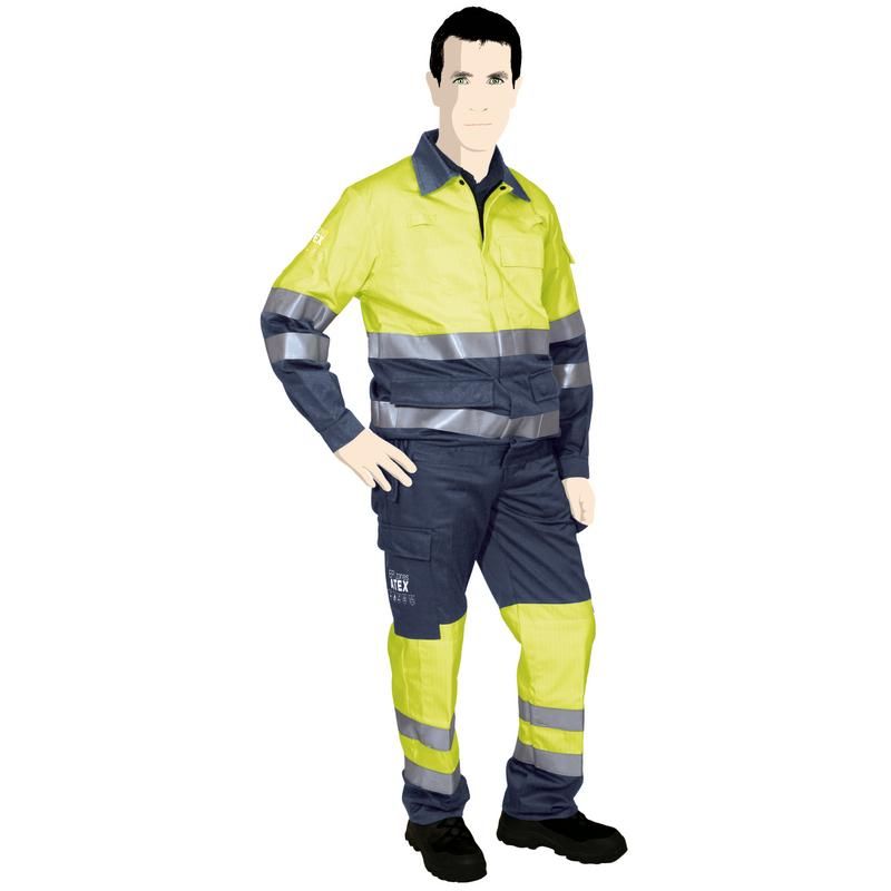 COMBI MULTIRISQUE ATEX HV T2 JAUNE/MARINE CL2 300G/M2