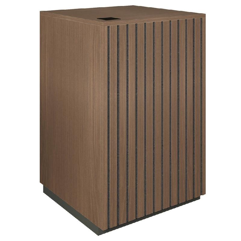 Comptoir Vertigo T03 avec tiroir MDF noir et noyer foncé 60x60x93cm_0