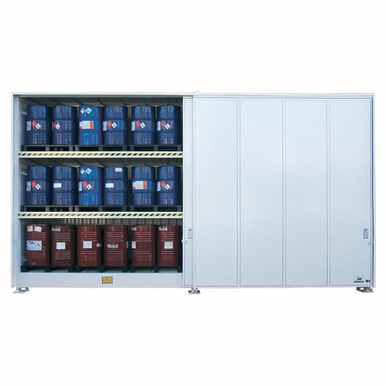 Conteneur en tôle d'acier pour le stockage de 12 IBC sur 2 niveaux avec portes coulissantes_0