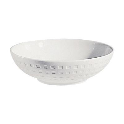 COUPELLE RONDE 12,5CM EN PORCELAINE BLANCHE 25CL RELIEFS GÉOMÉTRIQUES MINI-CARRÉS - CHEF & SOMMELIER - SATINIQUE
