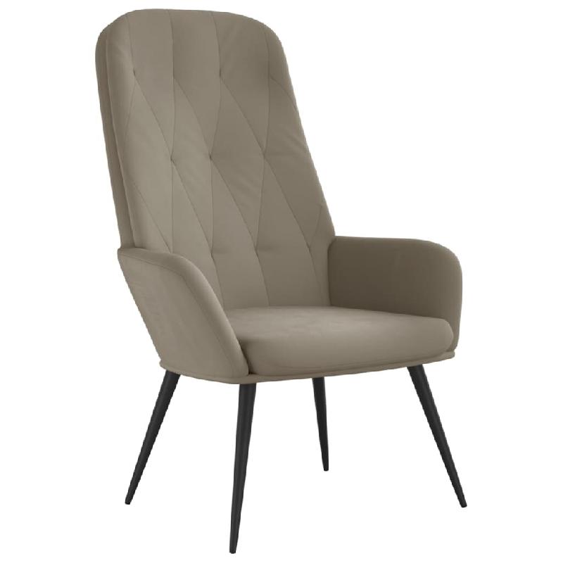 Décoshop26 - Fauteuil lounge chaise de canapé chambre design moderne en velours gris clair DEC026678 - gris 3000255949724_0