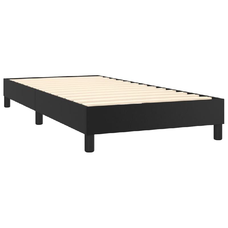 Décoshop26 - Sommier à lattes sur pieds cadre de lit 90x190 cm synthétique noir TDL0206979 - noir 3001012132694_0