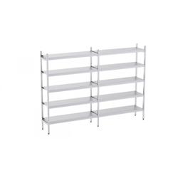 Distform Rayonnage en Acier Inoxydable Linéaires 3090 à 3920 mm 5 Niv P400 Acier inoxydable 3190x400x400x1800mm - 651637523532_0