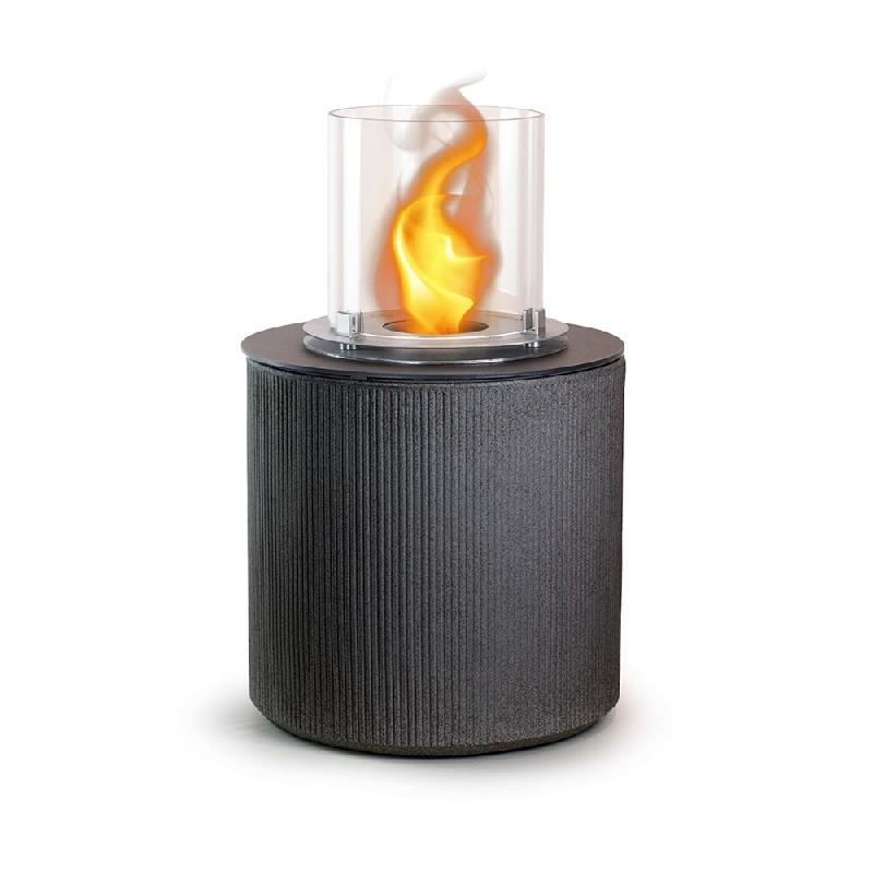 Divina Fire Cheminée au bioéthanol brasero de jardin au sol pour intérieur et extérieur MODIGLIANI Fonte Gris d.36 x h56 - gris 8056157806257_0