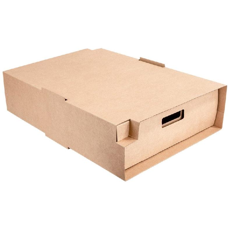 Etui traiteur carton brun ondulé 45,5x34x11,5cm - par 25_0