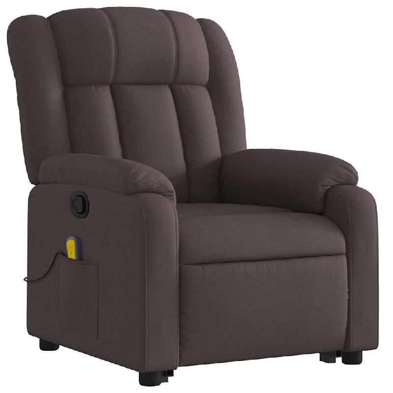 Fauteuil inclinable de massage Marron foncé Tissu Modèle Yerderia - 8721012178212_0