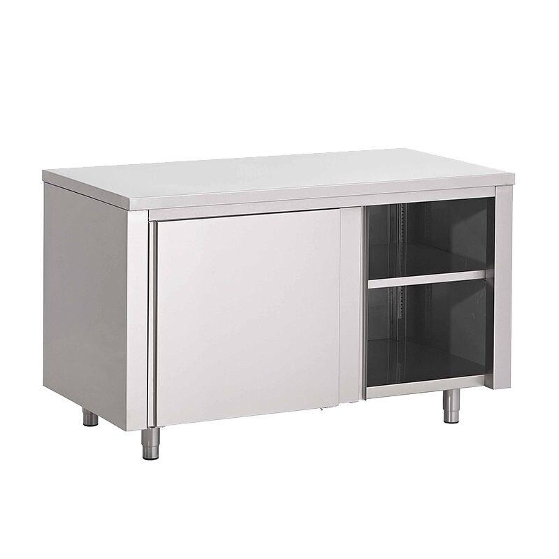 Gastro-Inox Armoire de travail avec portes coulissantes en inox 1800x700x880mm - inox 7445908587582_0