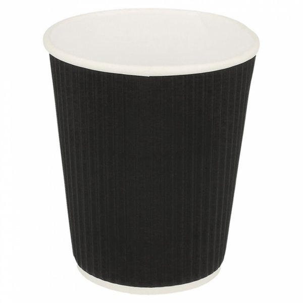 GOBELET DOUBLE PAROI ONDULÉ 360 ML NOIR EN CARTON BOISSONS CHAUDES - LOT DE 25 - AZ BOUTIQUE - GOBELET ÉCONOMIQUES