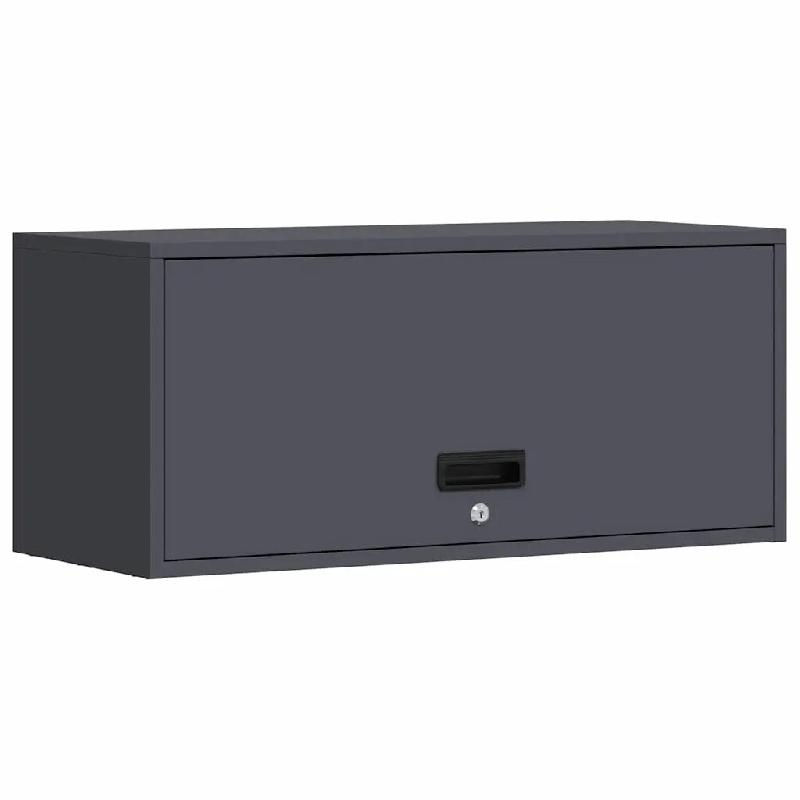 Helloshop26 - Armoire murale moderne chic rangement garage 80 x 33 x 35 cm en acier anthracite 02_0052851 - Bois massif 3000237621846_0