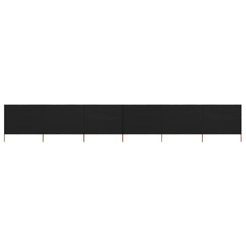 Helloshop26 - Brises-vue paravent 6 panneaux tissu 800 x 160 cm noir 02_0008845 - noir Bois massif 3000474347769_0