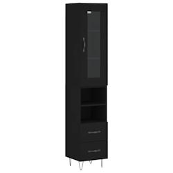 HELLOSHOP26 - Buffet bahut commode armoire meuble de rangement organisateur cuisine salle de séjour salon haut 34,5 x 34 x 180 cm bois d'ingénierie_0