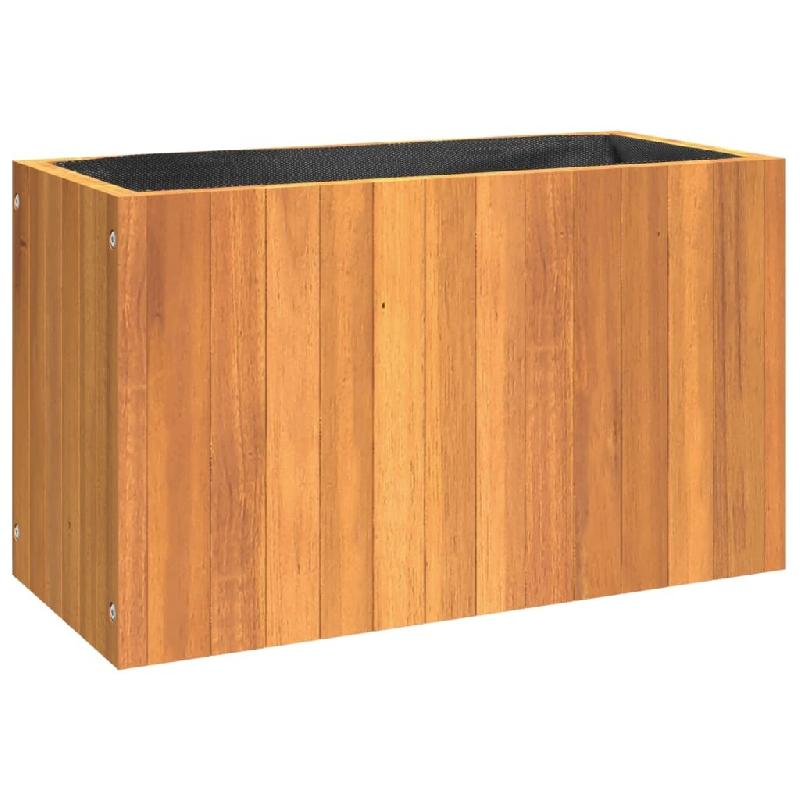 Helloshop26 - Jardinière bac lit surélevé plantes fleurs terrasse jardin 59 x 27,5 x 35 cm bois massif d'acacia marron 02_0037687 - marron Bois mas_0