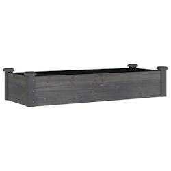 Helloshop26 - Jardinière bac lit surélevé plantes fleurs terrasse jardin de jardin doublure 120 x 45 x 25 cm bois massif sapin gris 02_0039833 - 30_0