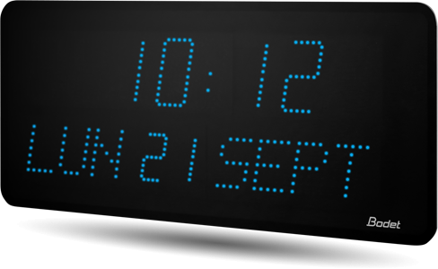 Horloge LED Style II 10 Date, alimentation 230V, indépendante, LED bleue - BODET_0