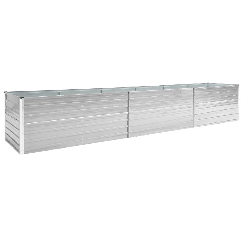 Jardinière lit surélevé en acier galvanisé gris - 480 x 80 x 45 cm - Plantes, fleurs et jardin - Réf. 02_0001123_0