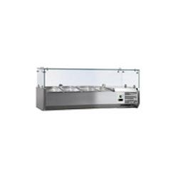 L2G - VRX1200/380 - vitrine a ingredients inox, +2/+8°c, avec pare-haleine, 3gn1/3-150 + 1gn1/2-150 non compris - VRX1200/380_0